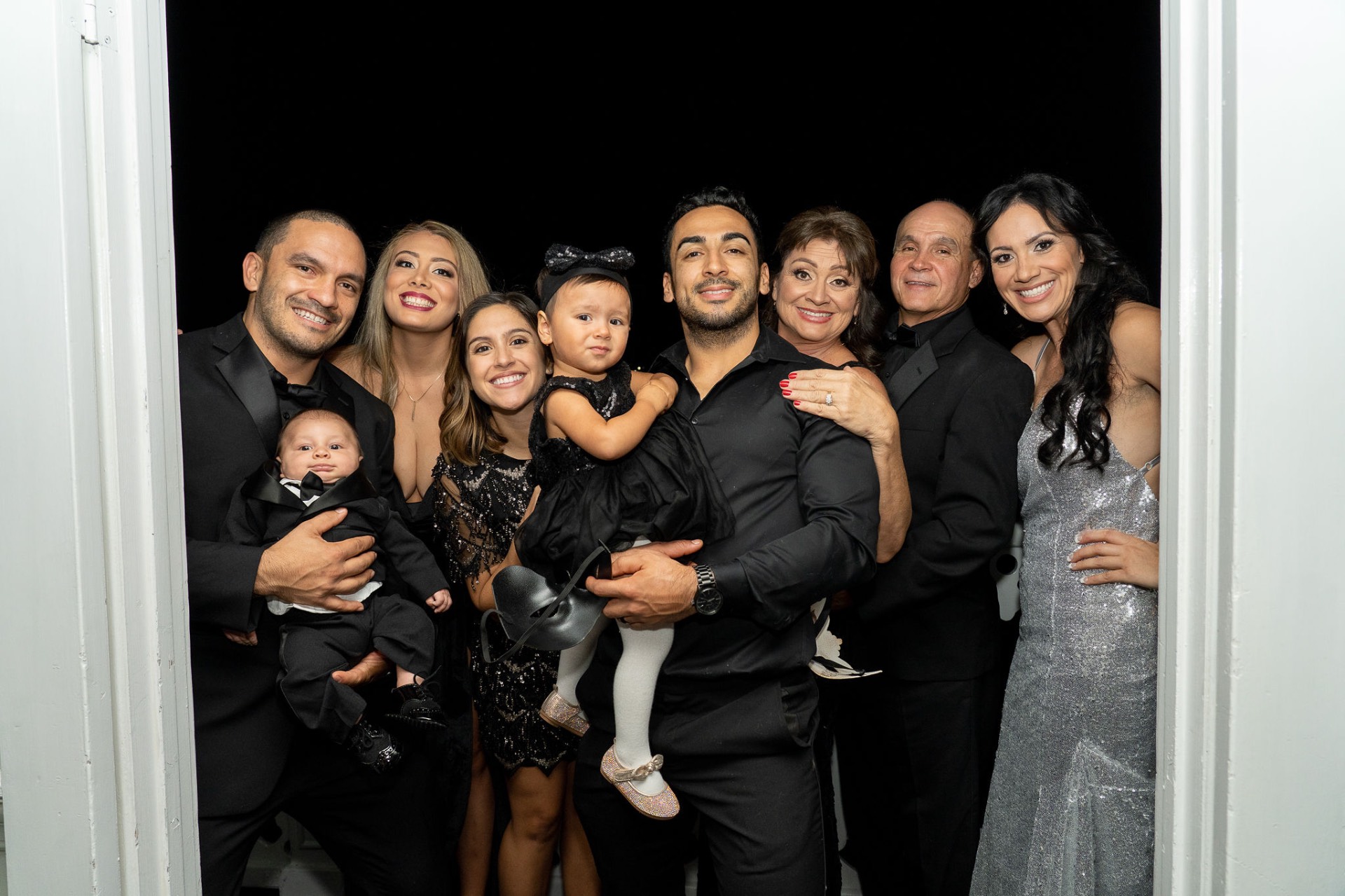 Family birthday celebration portrait