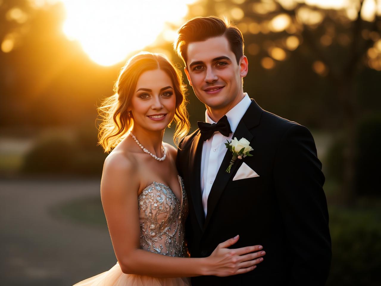 Prom couple portrait